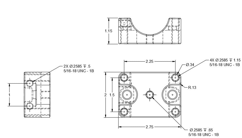 Frame Blocks - 1" Pipe Fittings