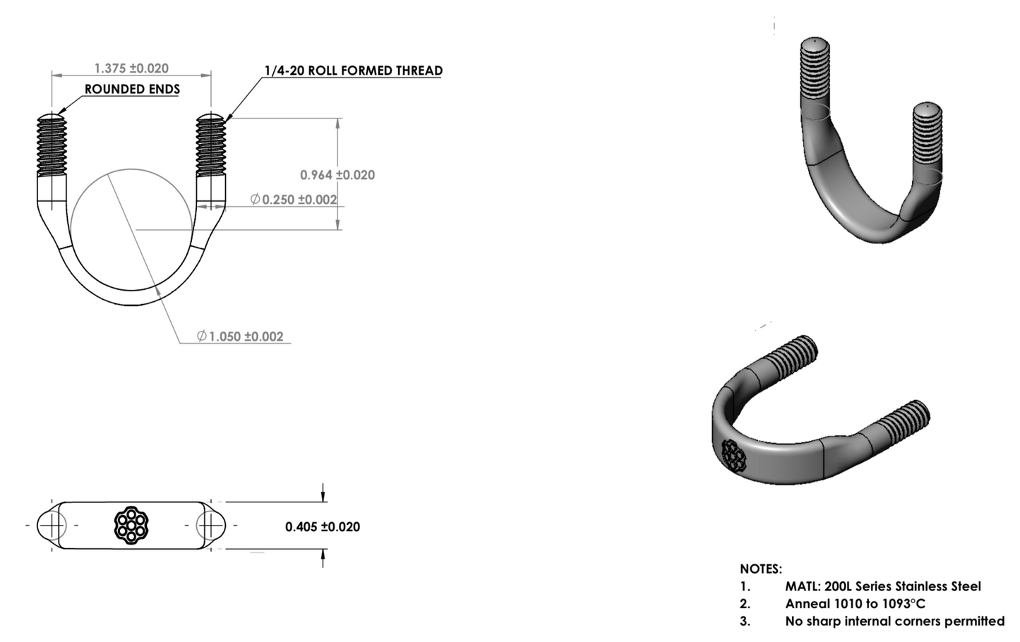 1" U-bolt