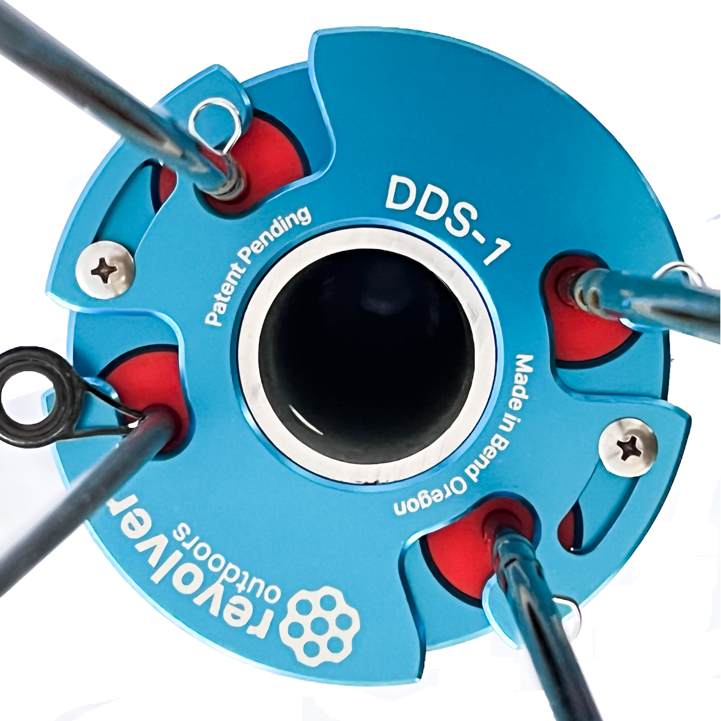 Shown in the closed position, there is no way your rods will escape their cozy silicone surroundings with the rack rotated to the retained position. The detents are not only satisfying to click but the click let's you know everything is safe for those big waves ahead.