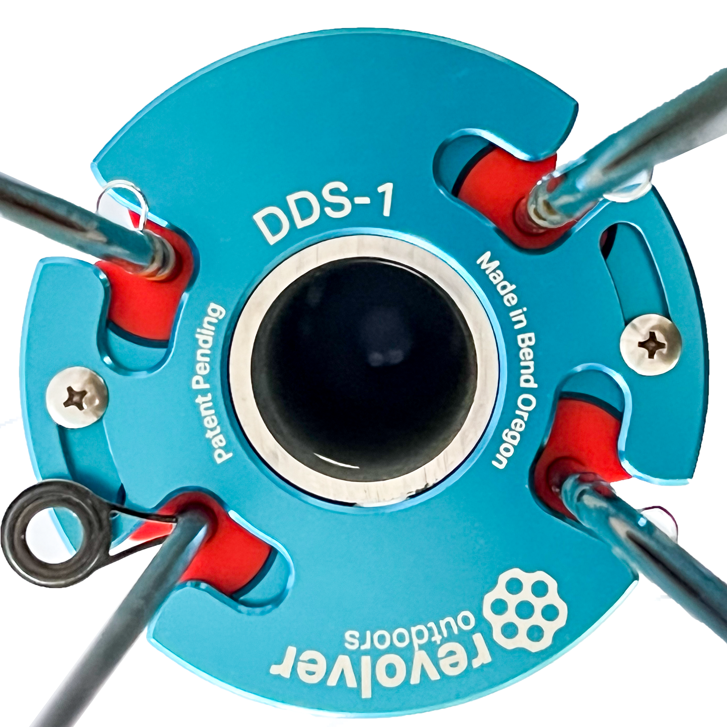 Shown in the open position the locking cover rotates to give access to your rods. The smooth ride between detents can be performed with one hand. Grabbing your perfect rod for the upcoming water could not be easier. The silicone trips provide a soft yet secure cradle for your rod blank.