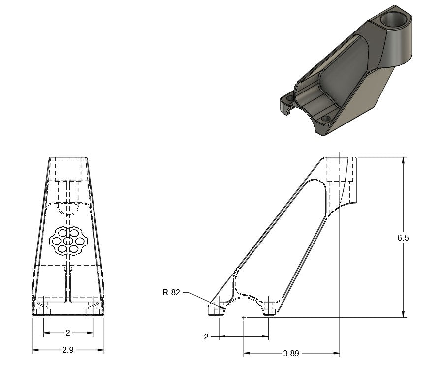 1.25" std. oar tower