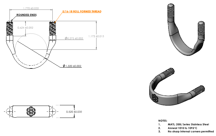 1" U-bolt